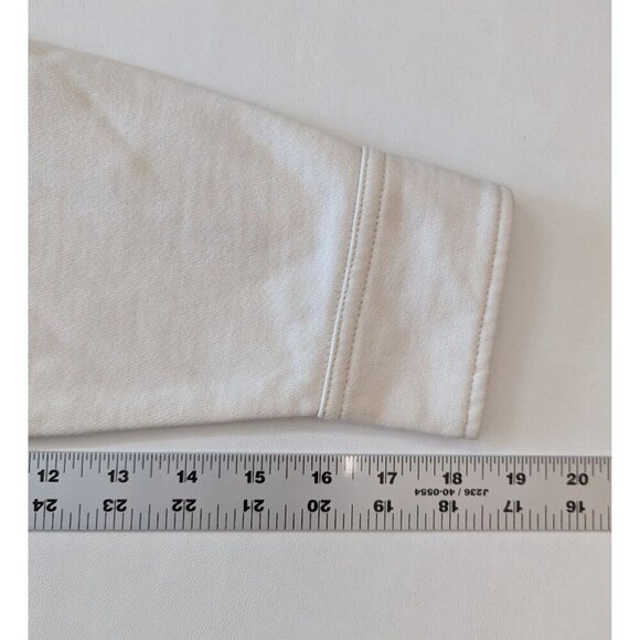 Good American Oversize Women's Shacket Cotton Fleece Jacket Size 3/4 Cream - Picture 7 of 9